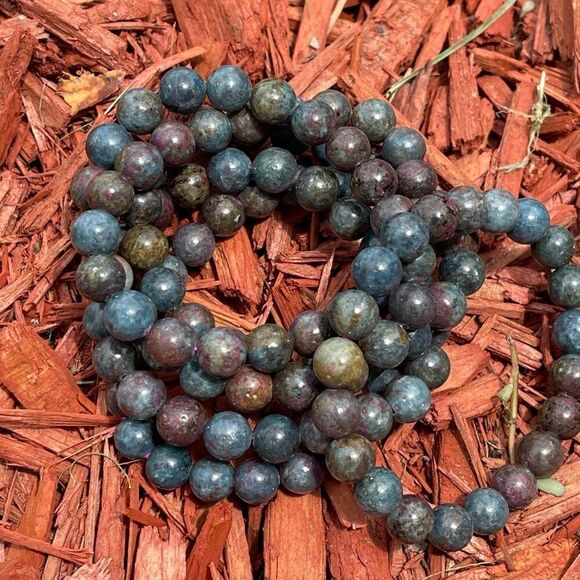 Ruby Fuchsite with Kyanite beaded bracelet 6.75” crystal healing emotional suppo - Picture 5 of 12